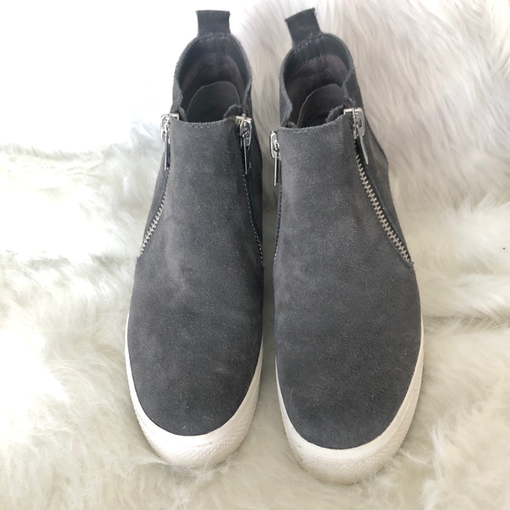 Grey Steve Madden wedge sneakers